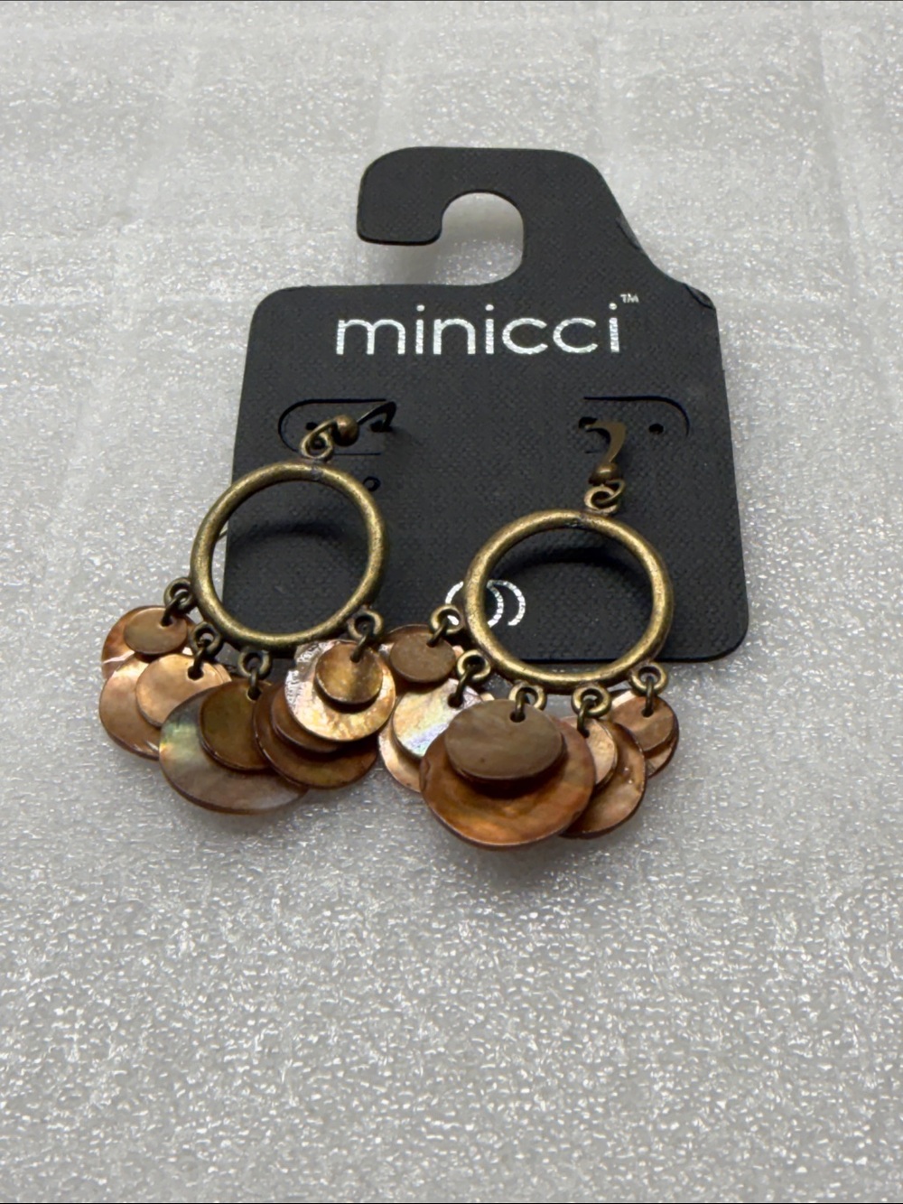 Minicci Copper-Tone Layered Disc Hoop Earrings. NEW
